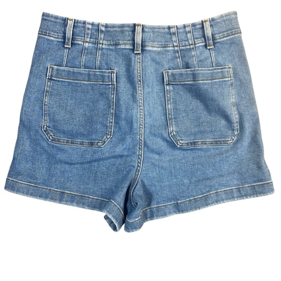 Lauren Conrad High Rise Denim Shorts Size 16 Light Wash Casual Pocket Front - Picture 3 of 10